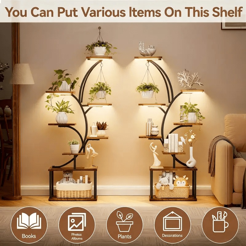 Home Bar Shelves - Rak Tanaman Indoor 8 Tingkat Berbentuk