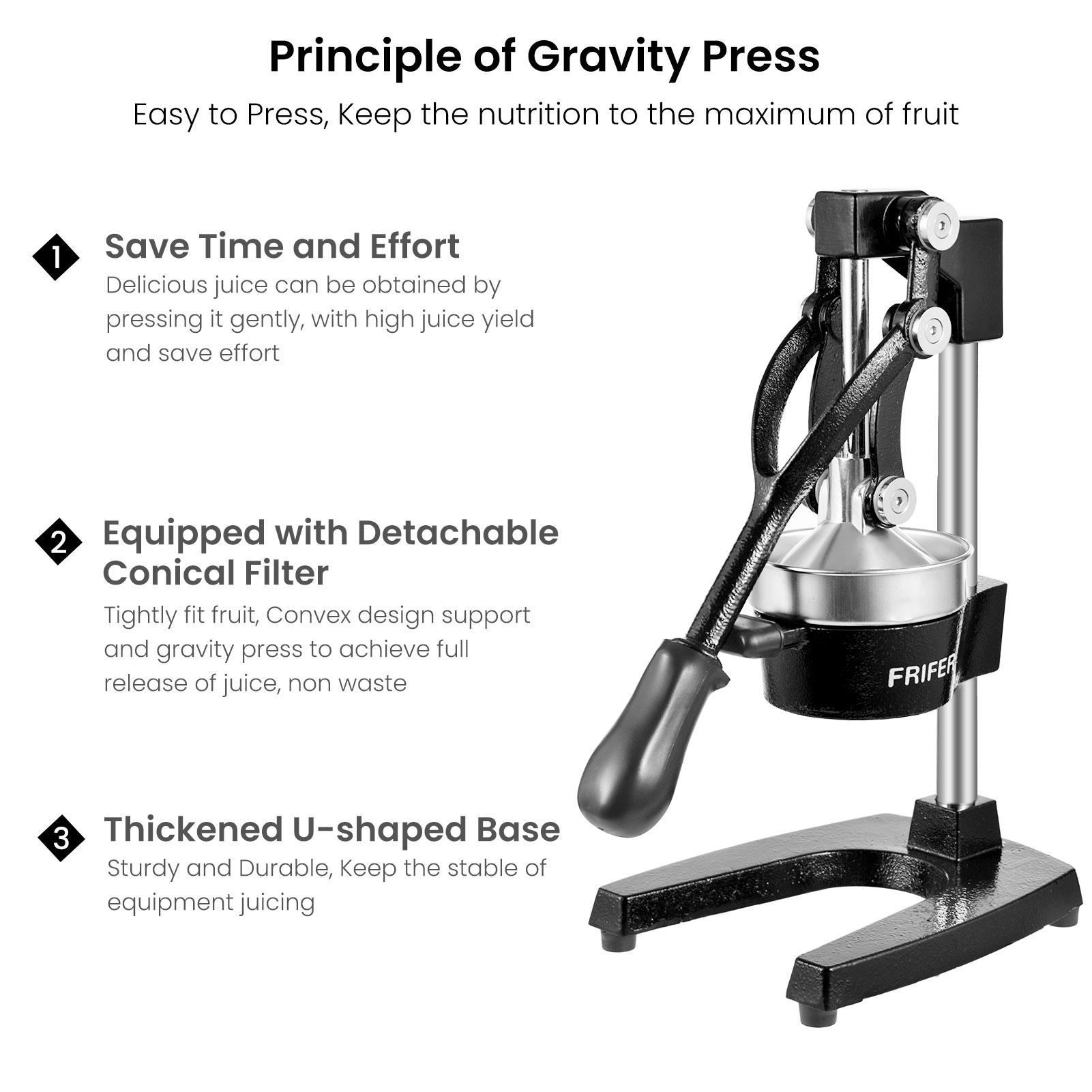 Pemeras Jeruk Manual dari Baja - Citrus Juicer Bar ulasan dan harga